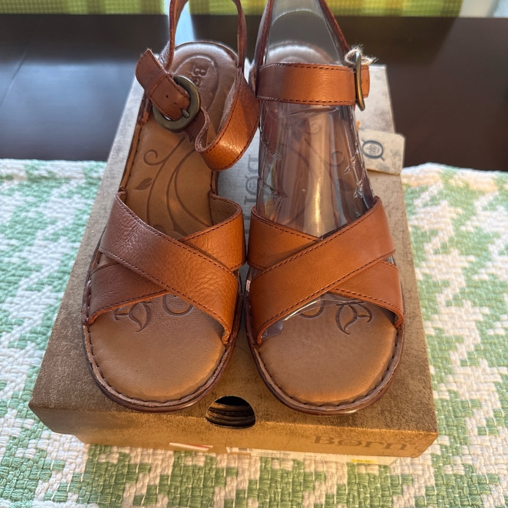 Born Tan Leather Sandals